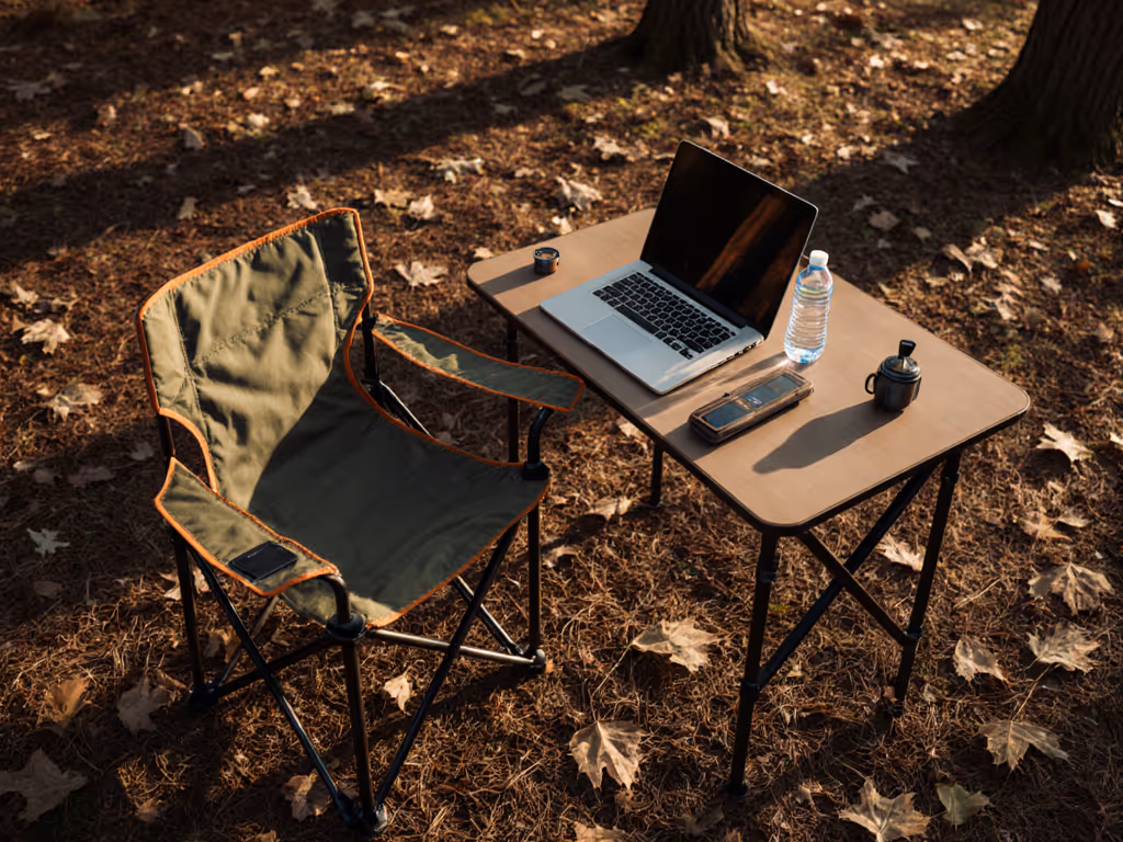 nomad_working_at_camping_table_with_properly_fitted_chair_height