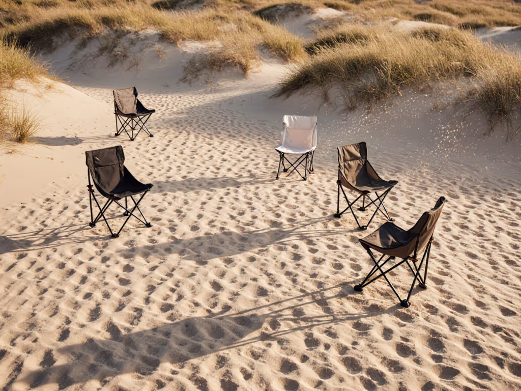 voice-activated_camping_chair_stability_test_on_sandy_terrain