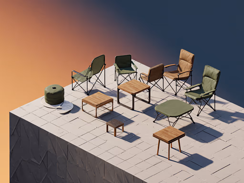campsite furniture height comparison chart
