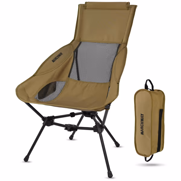 MARCHWAY Lightweight High Back Camping Chair